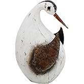 wovorins Wood Bird Statue Nautical Decor Decorative Rustic Seabird Sculpture Wooden Beach Themed Coastal Mediterranean Tabletop Decoration for Home Bathroom Living Room (S)