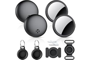 Air Tracker Tags-4 Pack Black, 2025 New [Apple MFi Certified], Bluetooth Tracker Work with Apple Find My (iOS Only), Replacea