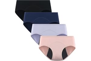 POPKOK Teen Girls Period Underwear Cotton Brief Panties 4 Pack