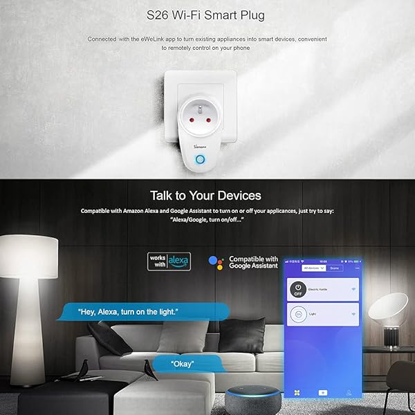 Docooler S26 Smart Switch Power Socket con Tiempo de Control Remoto WiFi App Herramientas de Bricolaje para hogares Inteligentes 2pcs