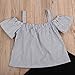 BULINGNA 2Pcs Kids Toddler Baby Girls Off Shoulder T-Shirt Tops+Long Pants Outfit Clothes Set