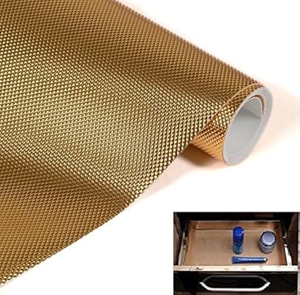 Skywalk Multipurpose Textured Anti-Slip Eva Mat - For Fridge, Bathroom, Kitchen, Drawer, Shelf Liner, Size 45X120 Cm(Golden Color)