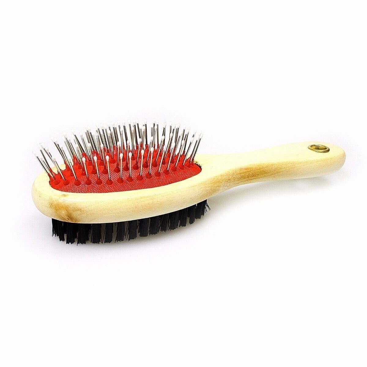 Dog Grooming Brush Double Sided Wooden Groom Brush Pin Brush Puppy Hair Brush Groomer Cat Massage Comb For Detangling Shedding Dirt Cleaning Small Long Hair Dogs Cats Essentials Pet Accessories (1Pc)