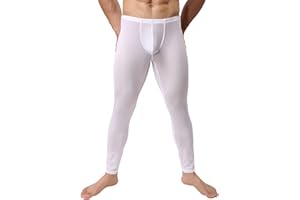 CLOUDMALL Mens Ice Silk Underwear Pants Low Rise Long John Leggings Base Layer Sports Bottom