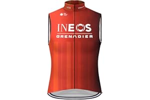 SGCIKER Mens World Tour Pro Team INEOS Grenadier Cycling WindVest,Windbreaker Bike Gilet Windproof MTB Sleeveless Clothing