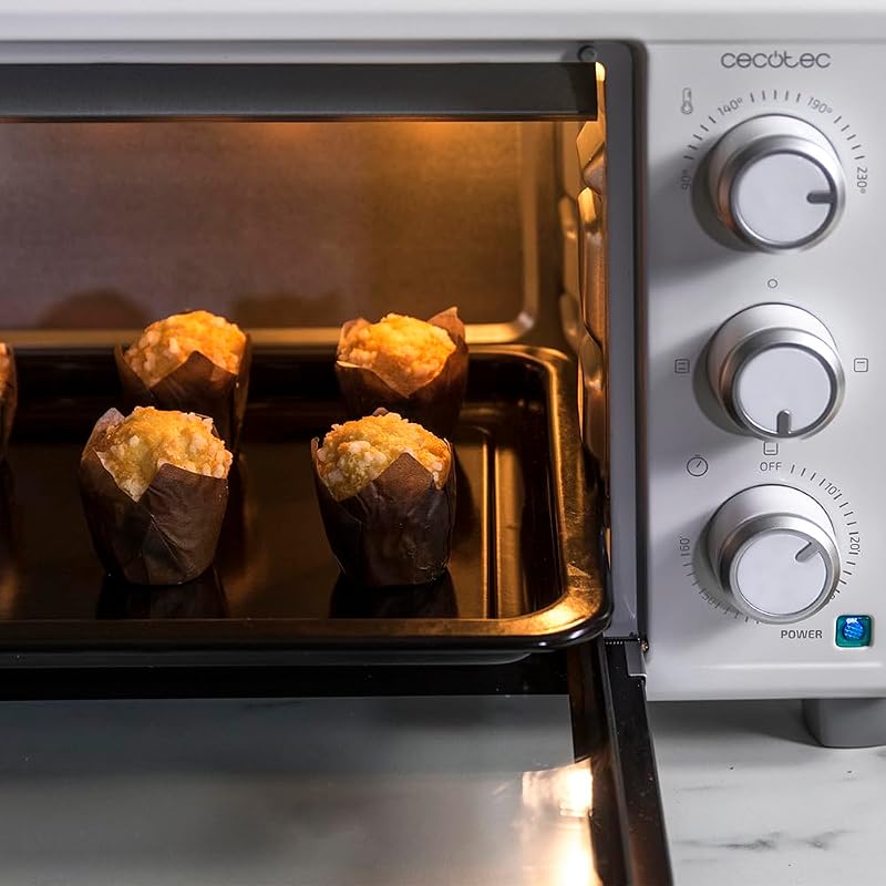 Forno elettrico da tavolo Bake&Toast 2300 Bianco 1500 W, multifunzione, capacità di 23 litri, timer, temperatura regolabile e porta a doppio vetro, bianco