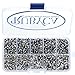 RUBYCA 600 Sets Czech White Clear Crystal Rhinestone Rapid Rivets Silver Color Metal Studs DIY LeatherCraft Kit for Clothing, Wedding, Art and Crafts with a Leather Hole Punch Tool