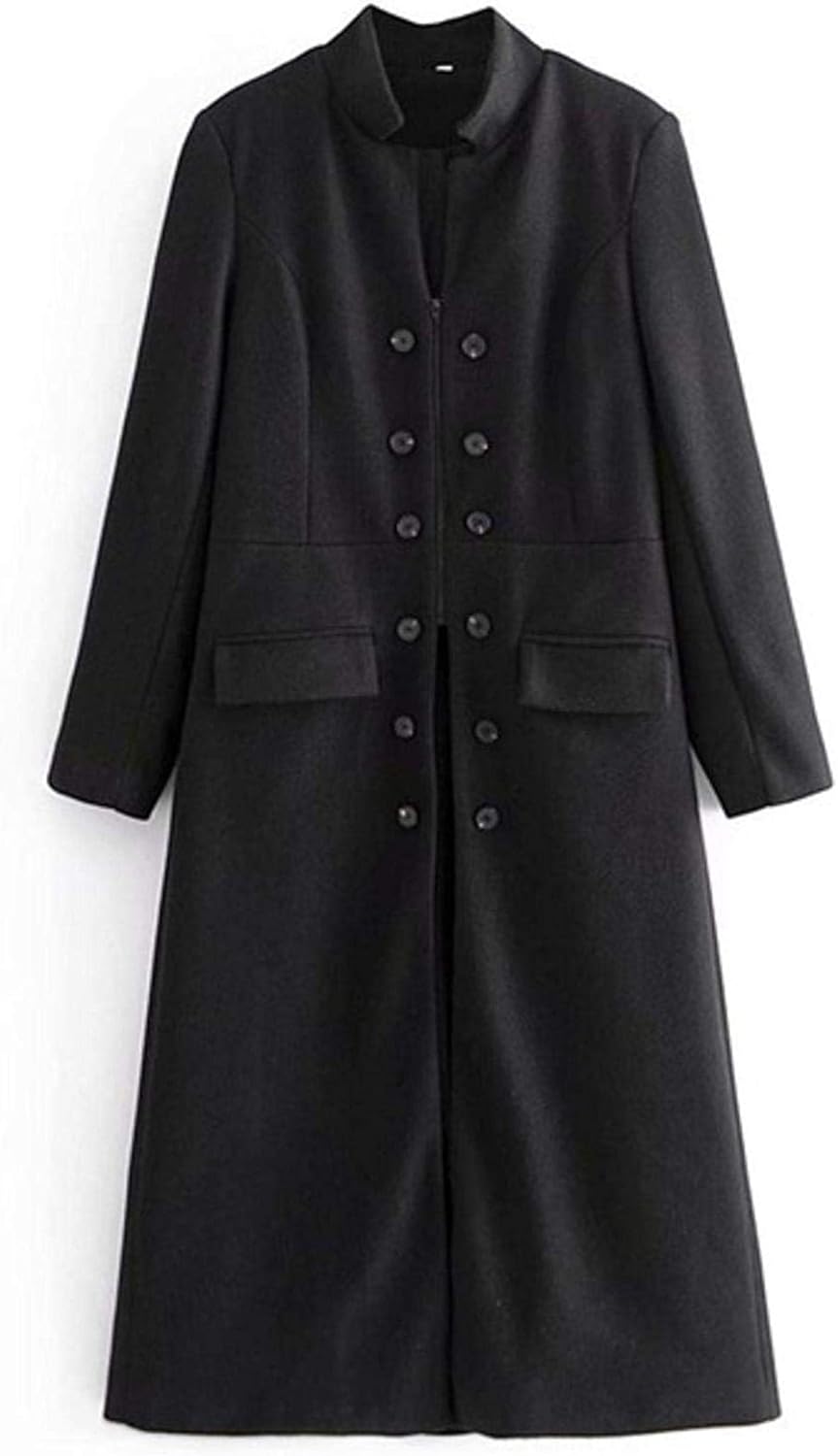Fashion Aline SingleBreasted Standup Collar Color Cloth Coat Women