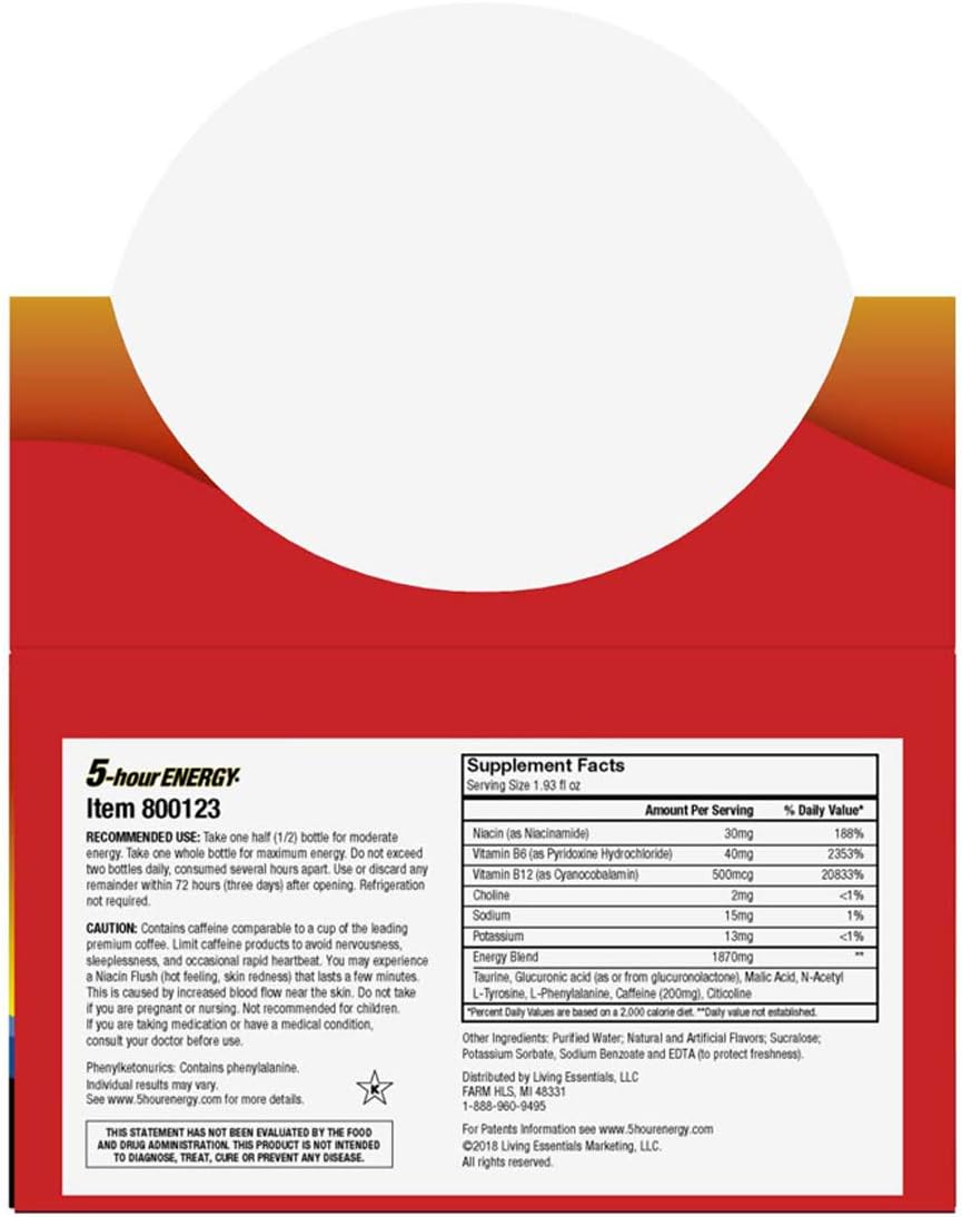 5-hour ENERGY Shot, Regular Strength Pomegranate, 1.93 Ounce, 24 Count: Health & Personal Care