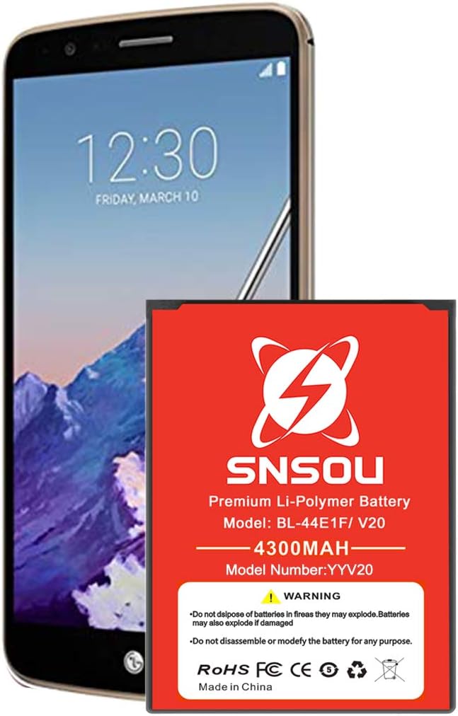 Stylo 3 Battery, SNSOU [4300mAh] Replacement Li-ion Battery for Stylo 3 Battery, Stylo 3 Plus, BL-44E1F Spare Battery