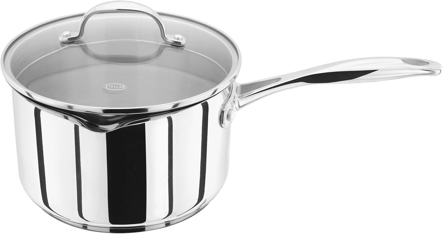Stellar 7000 Draining Lid Stainless Steel Saucepan (20cm) BigaMart