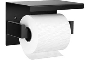 Toilet Paper Holder, SUS304 Stainless Steel Toilet Paper Roll Holder, Rust-proof & Anti-drop Design Black Toilet Paper Holder
