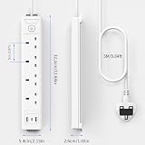 Mscien 3M Extension Lead with USB Slots 4 Way UK Plug 3 USB Wall Mount view 3