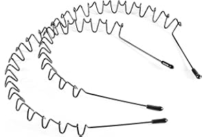 2 PCS - Stylish & Subtle Men's Simple Invisible Sports Headband for Trendy Pompadour, Black Wave Design, Anti-Slip for Face W