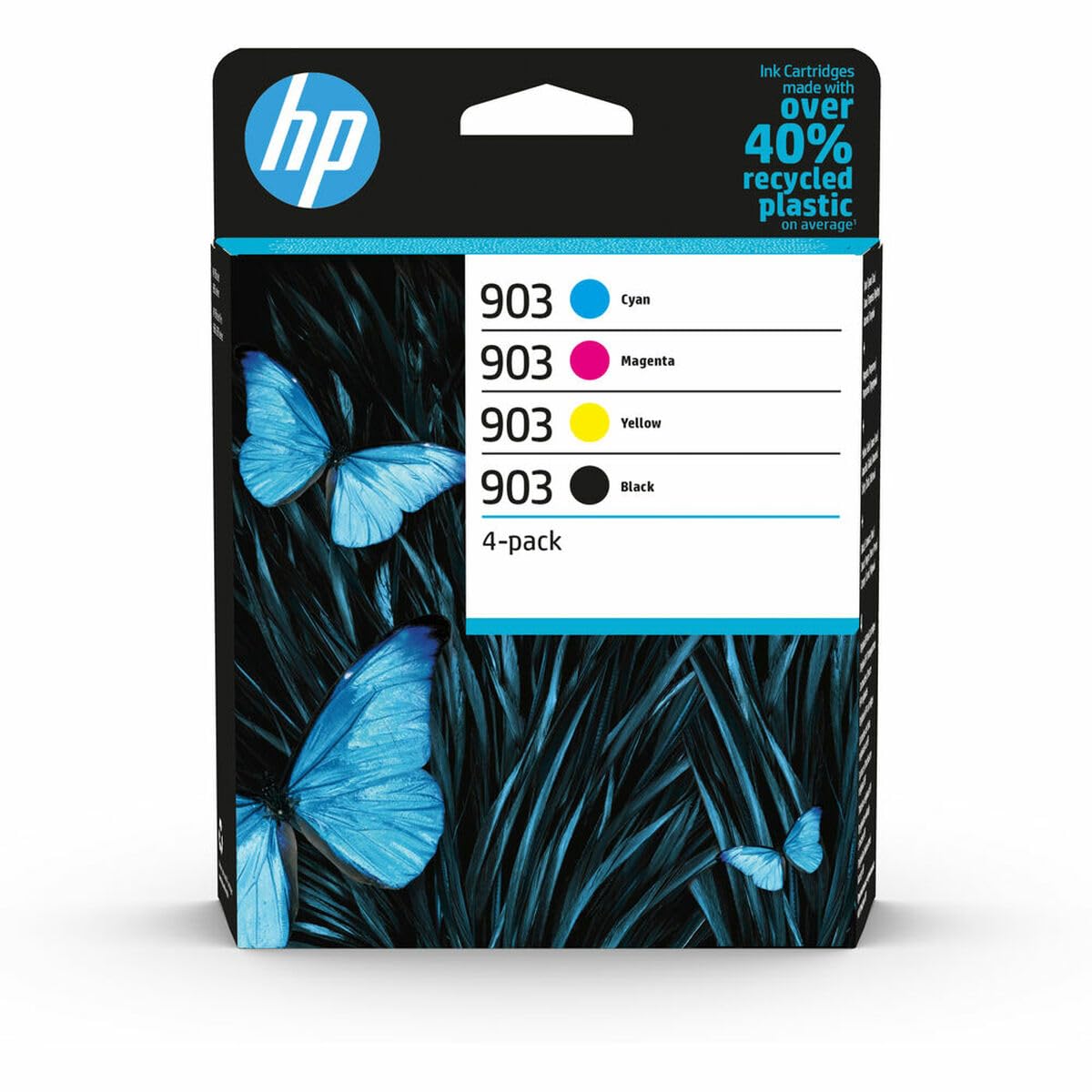 HP 6ZC73AE 903 Original Ink Cartridges, Black/Cyan/Magenta/Yellow, Multipack, 4 Count (Pack of 1), Packaging May Vary