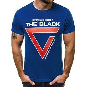Yvelands Herren T-Shirt Beiläufiger dünner Buchstabe der Art- und Weisemänner gedrucktes Kurzarm Bluse Weste Tops