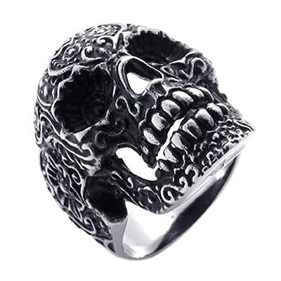 Stainless Steel Gothic Skull Biker Ring for Men Kuwait Ubuy
