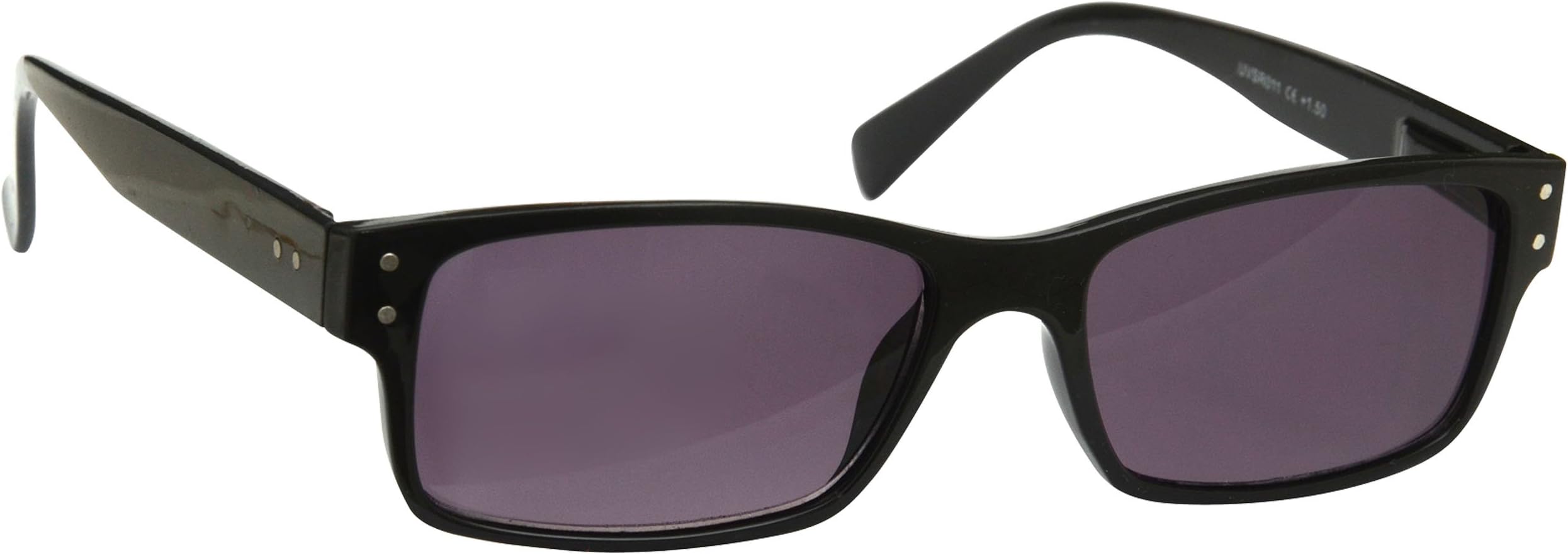 OPULIZE Mens Large Black Reading Sunglasses UV400 Designer Style Spring Hinges S11-1 +1.00