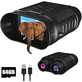 Night Vision Goggles - 4K HD Upgraded 850nm IR Night Vision Binoculars - 8X Digital Zoom, Rechargeable Night Vision Device with Camera Built in, Save Photos and Videos, Flashlight for Camping Hunting
