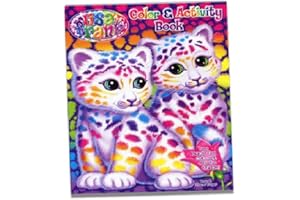 Lisa Frank Fun Coloring and Activity Book, Cute Cats Art Cover 64-Pages Drawing Book with Cut-Out Photo Frame (Pack of 1)