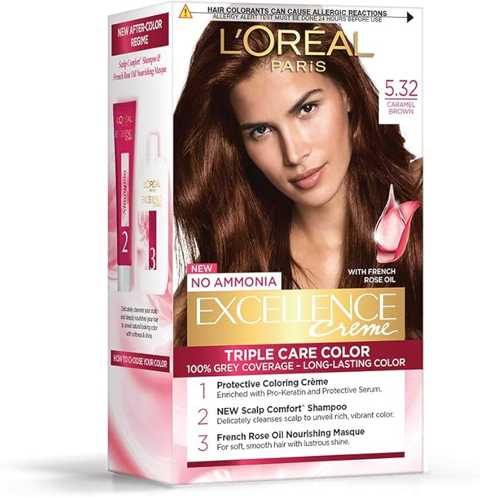 Buy L'Oreal Paris Excellence Creme Hair Color, 5.32 Caramel Brown, 72ml