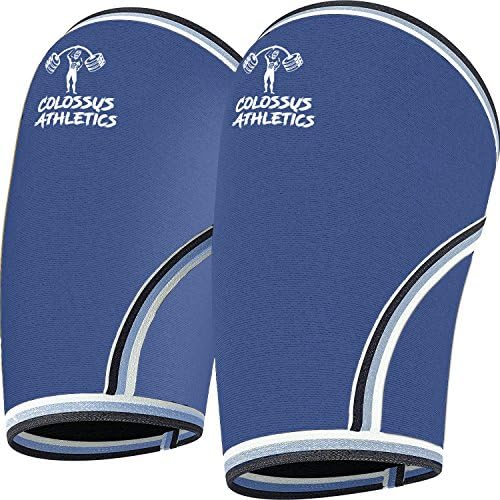 7MM Neoprene Compression Knee Sleeves - Elastic Recovery Brace For Support, Injury Prevention &amp; Recovery, Ideal For Weightlifters, Bodybuilders, Powerlifters, Strongmen, Crossfitters (Blue, M)