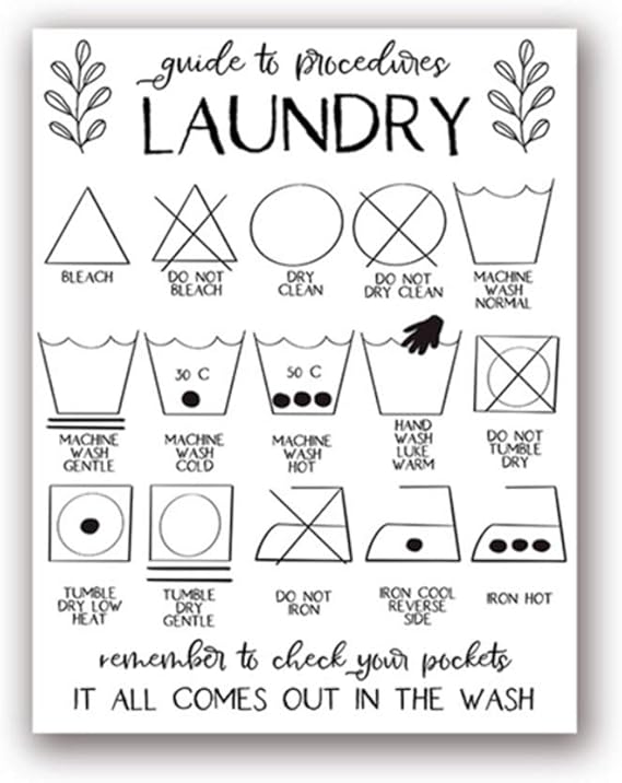 XuFan Procedimientos de lavandería Guía de la Tabla Arte Moderno de la