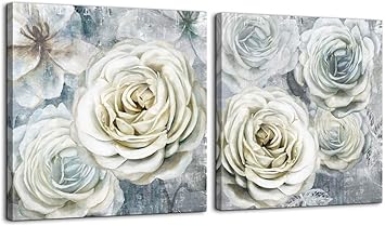Amazon Com Canvas Wall Art Bedroom Decor Rose Painting Bathroom