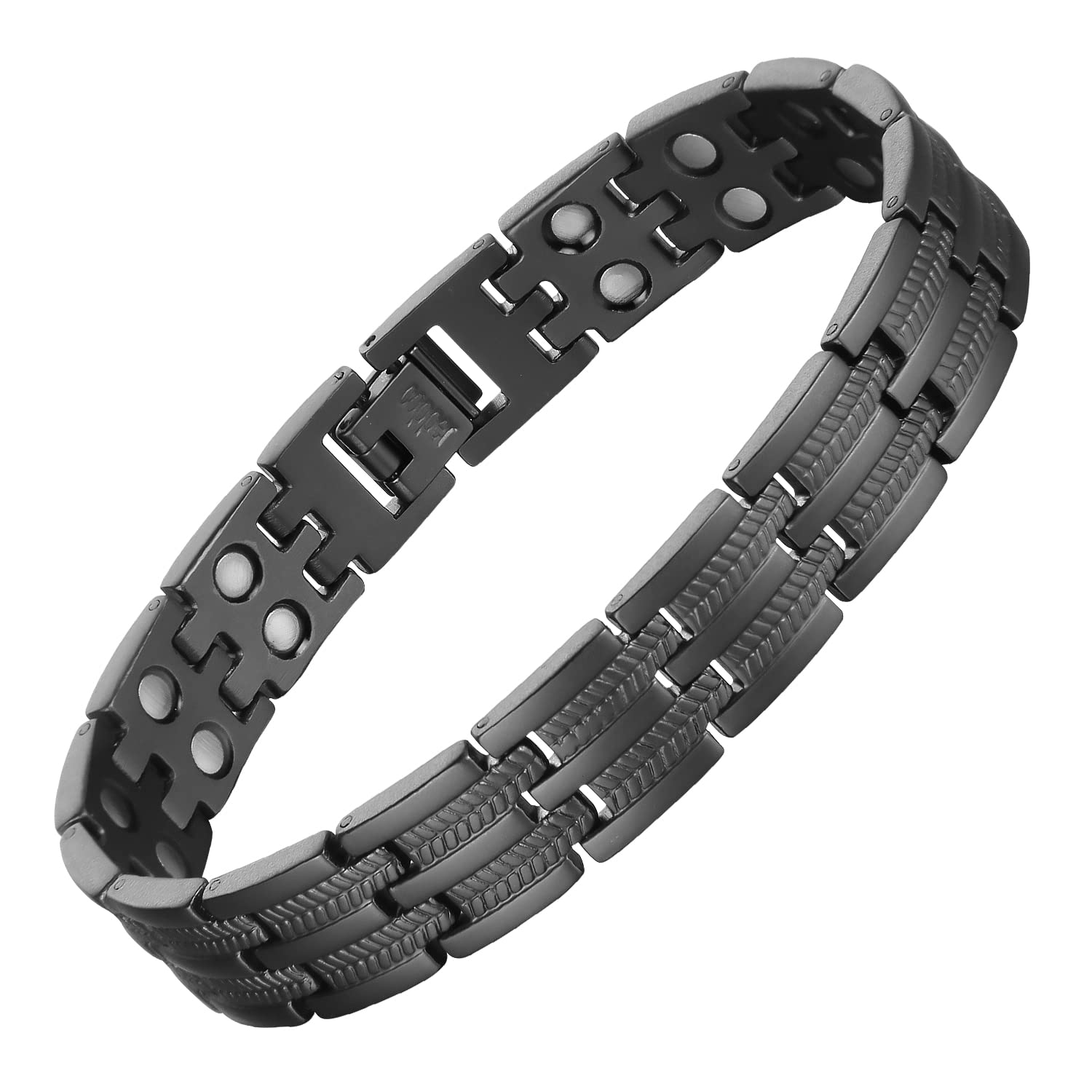 BioMag Copper Bracelet for Men Magnetic Bracelet, Copper Wristband with Ultra Strength Magnets, 8.6inches Adjustable with Tools (Gun metal)