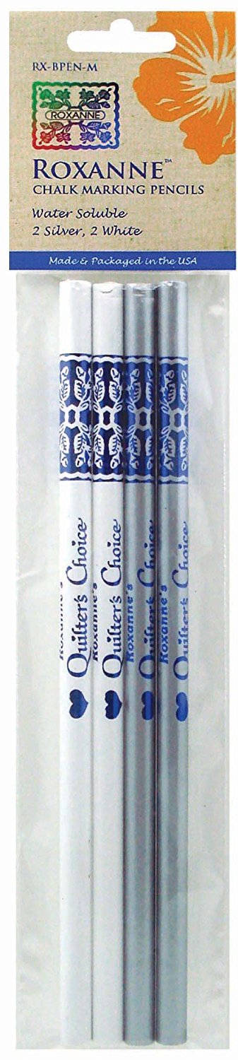 Colonial Needle Water Soluble Chalk Marking Pencils, Pack of 4, White/Silver