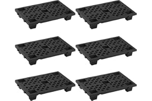Jeracino 6 Pcs Plastic Pallets, Lightweight Waterproof Floor Pallet, Interlocking Storage Pad with Breathable Grids, Applicable to Indoor and Outdoor, Garages, Kitchen and Basement