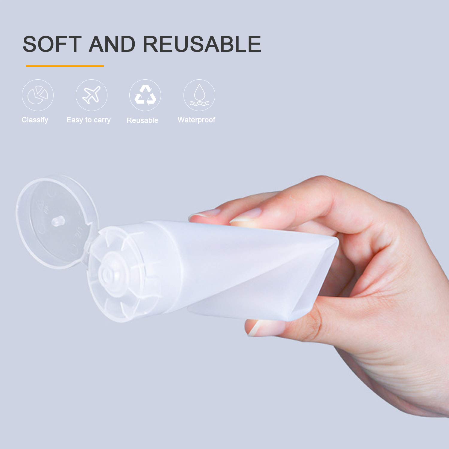100ml Empty Tubes Soft Tubes Squeeze Bottle With Flip Cap Clear Refillable Containers for Cosmetics, Set of 28 PCS : Beauty