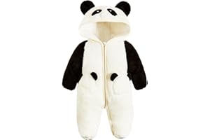 JiAmy Baby Snowsuit Newborn Girl Boy Fleece Outfits Baby Animals Hooded Winter Romper Jumpsuit Clothes