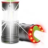 Lichamp Collapsible LED Camping Lantern, Portable Lightweight Waterproof LED Flashlight, 4 Light Modes, Survival Kits for Indoor Outdoor Home Emergency Power Outages Hiking Hurricane, 2 Pack, Medium