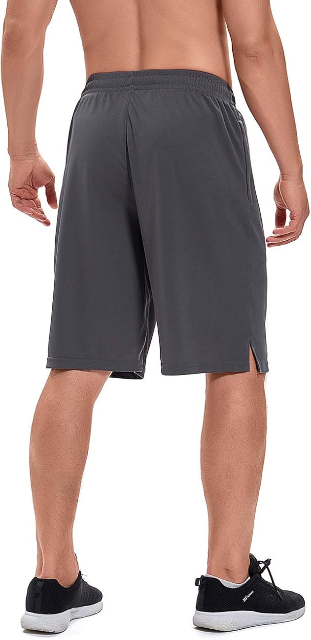 Devoropa Men's Athletic Basketball Shorts Loose-Fit Performance Sports Workout Shorts Zipper Pockets: Clothing