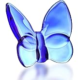 kanpura Blue Crystal Butterfly Figurine,Flying Butterfly Figurine, Glass Butterfly Ornament,Crystal Animal Collectible for Christmas Home Decor