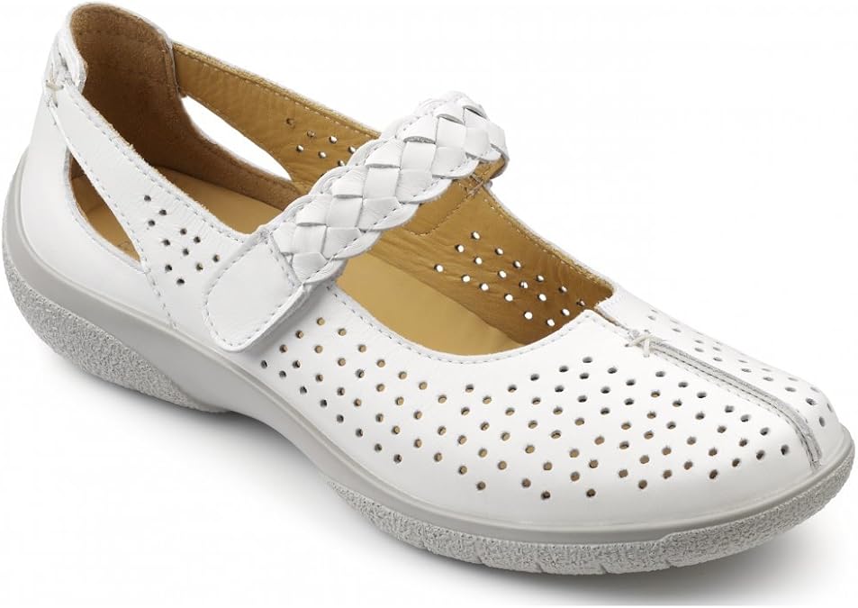 Hotter Womens Quake White Leather Shoes Amazon.co.uk Shoes & Bags