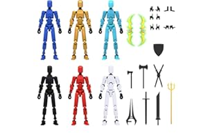 MerryXD 6 Pack Assembly Completed T13 3D Action Figure,Dummy Nova Titan Lucky 13 Action Figure 3D Printed Multi-Jointed Movable Toy