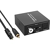 Optical to Coaxial or Coax to Optical Digital Audio Converter Adapter, Bi-Directional Digital Coaxial to/from SPDIF Optical (
