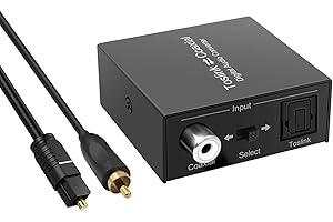 AZDUOU Optical to Coaxial or Coax to Optical Digital Audio Converter Adapter, Bi-Directional Digital Coaxial to/from SPDIF Optical (Toslink) Audio Signal Converter/Repeater