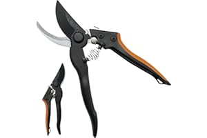 DAISHIN Glass Fiber Pruning Shears Garden Clipper Non-Stick Coated SK-5 Blade, Lightweight and Durable Fiberglass Handle (15mm Cutting Capacity)