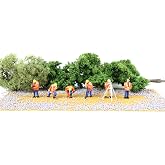Bachmann Trains Miniature Figures Highway Maintenance Crew 6k HO Scale | Figures, Highway Maintenance Crew (6pcs/pk) - HO Scale, Add Realism to Your Train Layout, 33121