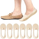 Caudblor Men Thin No Show Socks for Loafer, Invisible Low Cut Liners No See Non Slip Sock 6 Pairs