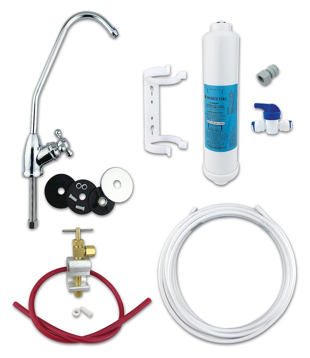 Finerfilters Classic Undersink Drinking Water Filter Kit System Including Tap and Accessories - Enjoy Crystal Clear, Great Tasting and Smelling Water On Tap 24/7 (Bobble Foot Tap)