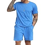 Mens 2 Piece Outfits Short Sets Fashion Summer Tracksuits Athletic Suit Casual Sportswear
