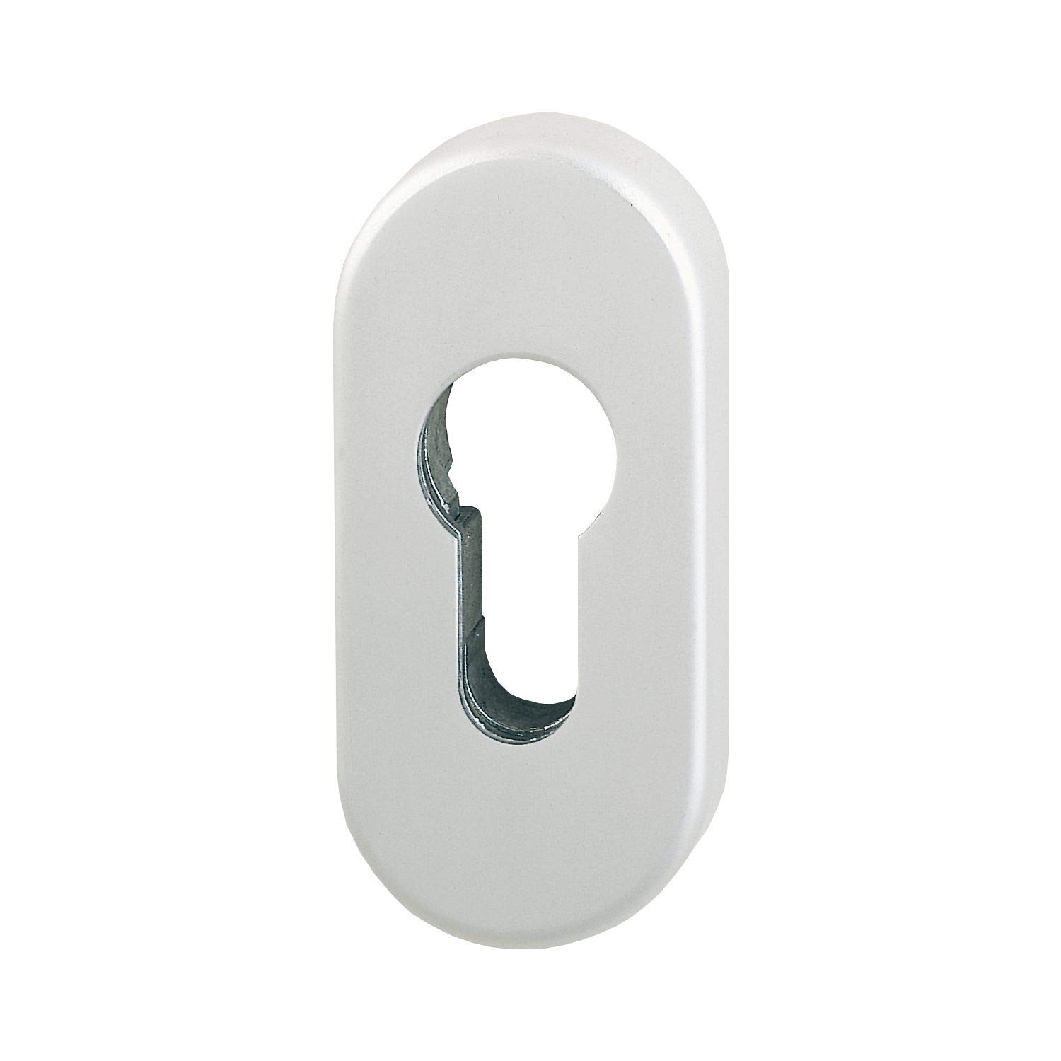 Protective Rosettes PZ Oval Exterior 33 x 72 x 10 mm Aluminium Silver Anodised