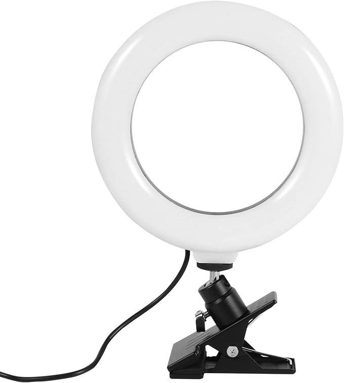 Lurrose Clip on Ring Light Selfie LED Fill Light Clip Type Beauty Light Gift for Computer