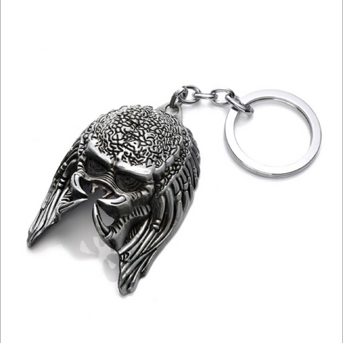 Littrass's AVP Aliens Vs Predator Requiem Keychain,2.7x1.5 Inches Wolf Predator Durable Bright Sliver Keyring