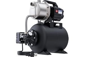 Aquastrong 1.6 HP Shallow Well Pump with Pressure Tank, 1320 GPH, 115V, Stainless Steel Irrigation, Automatic Water Booster Jet Pump for Home, Garden, Lawn