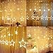 slashome Star Curtain Lights, 8 Modes, 29V, with 12 Stars 138pcs LED Waterproof Linkable Curtain String Lights, Warm White String Light for Christmas/Halloween/Wedding/Party Backdrop, UL Listed